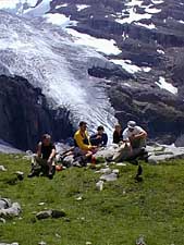 Lunching near glacier fall