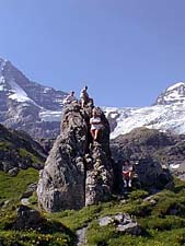 Rock climbing near Oberhornsee